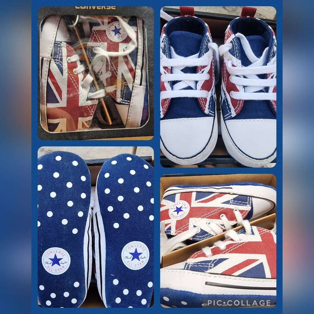 CONVERSE Baby Crib First Star UK Flag Sz. 4